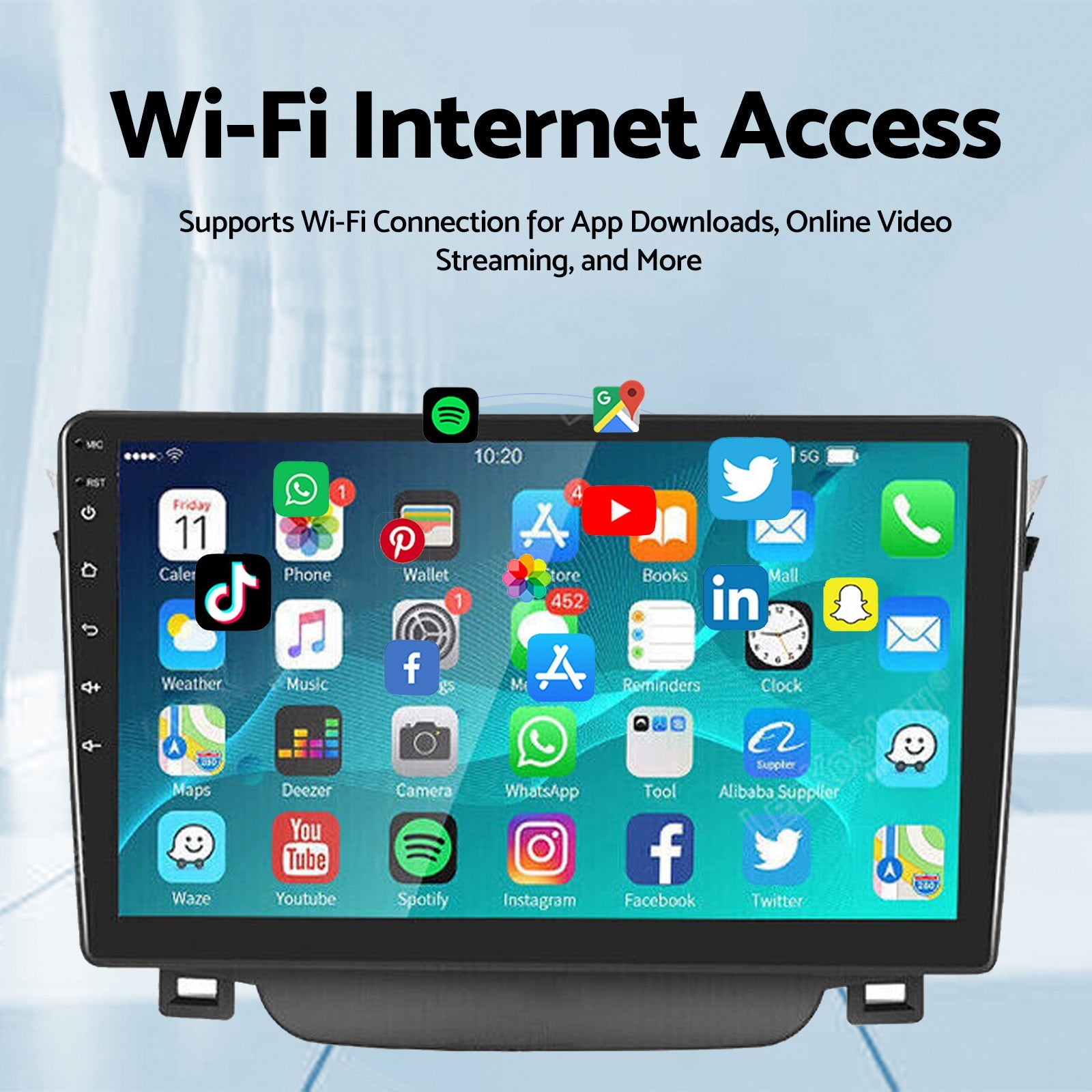 In-Dash Units 9" Touch Screen Stereo CarPlay Suitable For Toyota Corolla 2009-13