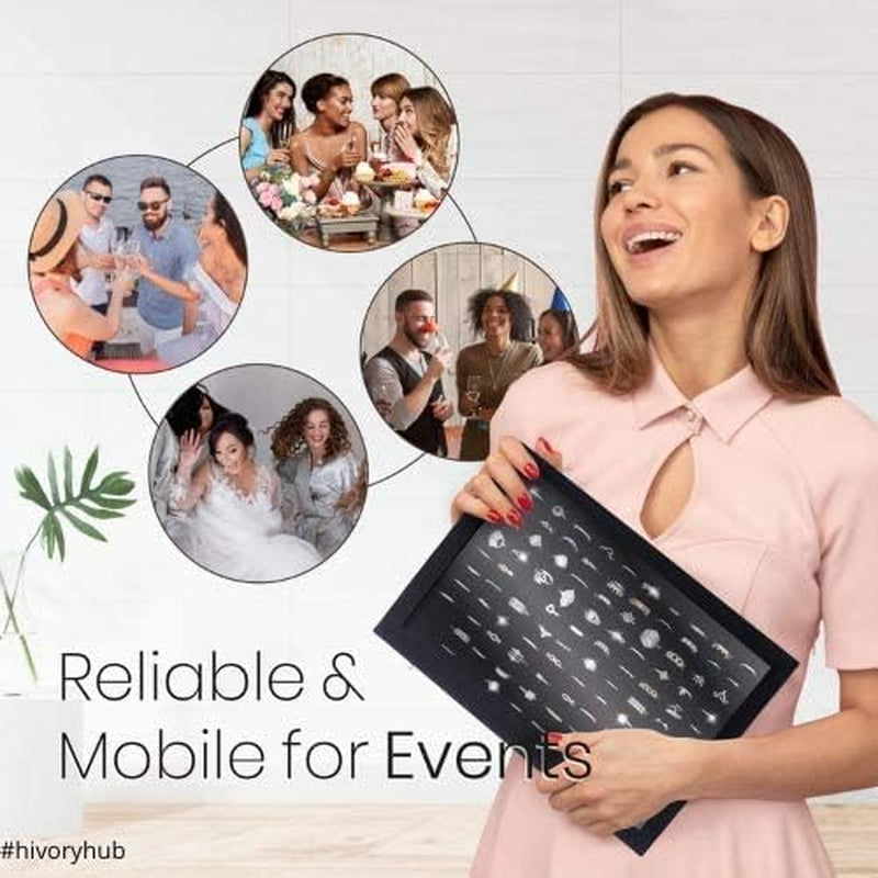 100 Slots Ring Storage Display Box with Transparent Lid ~ Ring Holder Showcase for Store Display, Jewelry Show & Home ~ Jewelry Tray Organizer (Black)